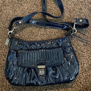 Blue patent Coach crossbody